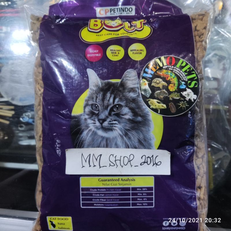 pakan kucing bolt tuna 1kg
