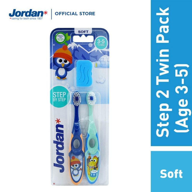 Jordan Step 2 / Step 3 Twin Toothbrush Sikat Gigi Anak isi 2pcs