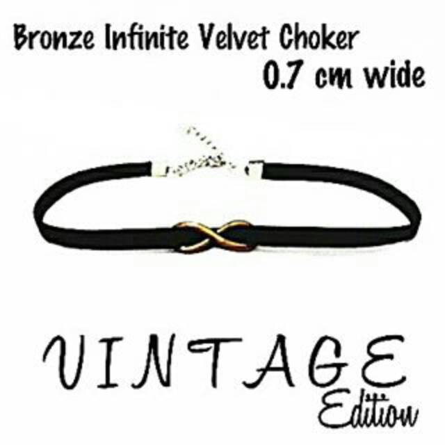 Bronze Infinite Velvet Choker Necklace | Kalung Handmade