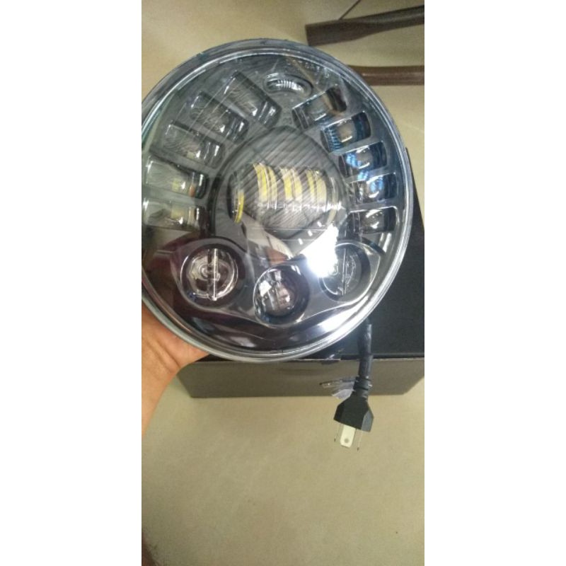 DAYMAKER 7 INCH 19 LED DOT SAE DUS HITAM POLOS DAYMAKER TIGER NINJA VESPA