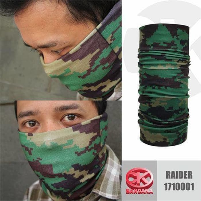 CK Bandana ORIGINAL masker bandana motif ARMY MILITER raider