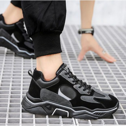 Sneakers Pria Tali Olahraga keren Bahan Mesh Breathable sepatu Pria Sepatu Kasual PANARYBDOY