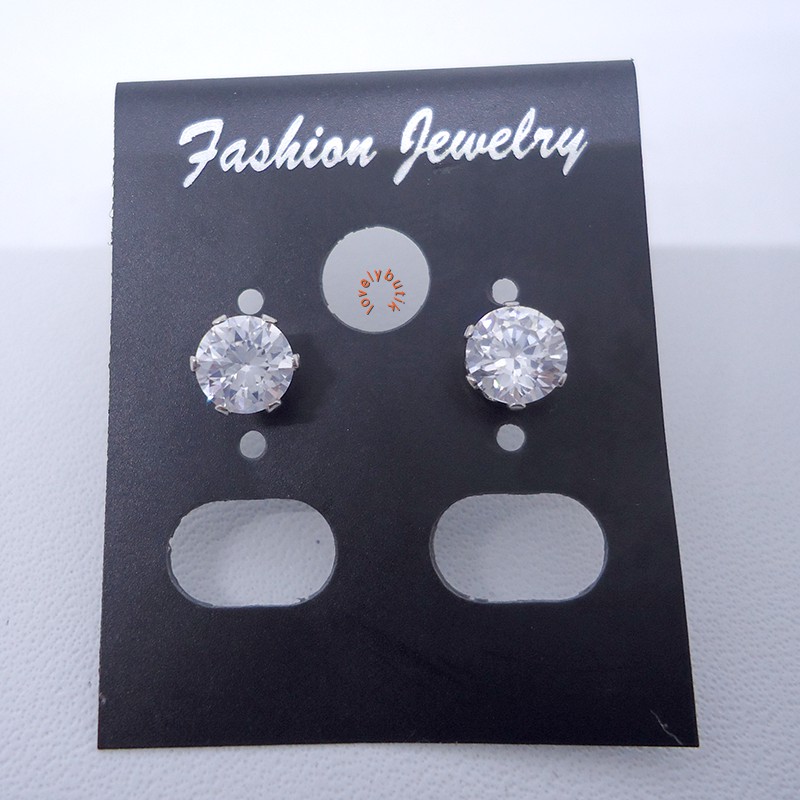 Lovelybutik Anting Tindik Titanium Crown Anting Titanium Wanita Pria Ukuran Permata 0,5 cm