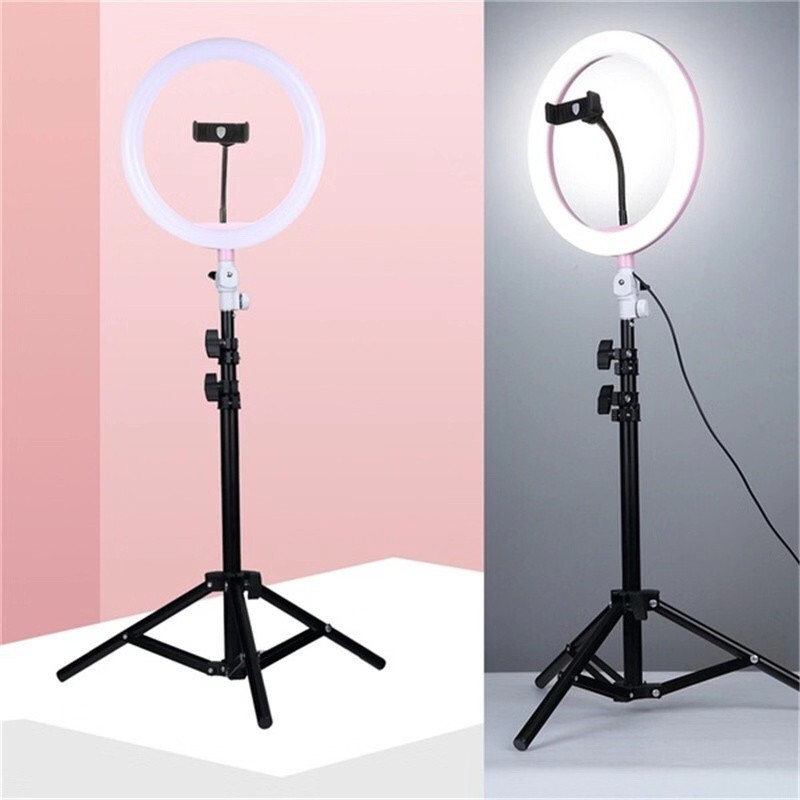 ✅ Lampu LED Ring Light Selfie 3Mode Dimmable Adjustable untuk Kamera /Foto/Studio/Video