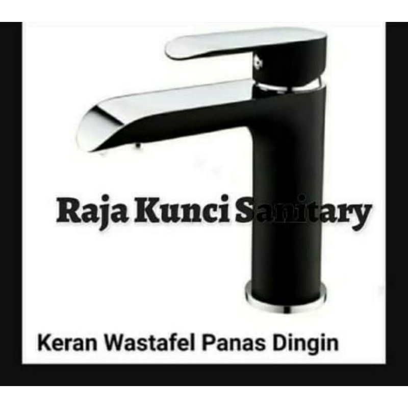 Kran Wastafel Panas Dingin Hitam/Black Kuningan Tebal/Kran Wastafel Minimalis