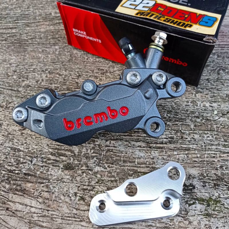 Kaliper brembo Big 4p axial grey breket Ninja R RR satria fu