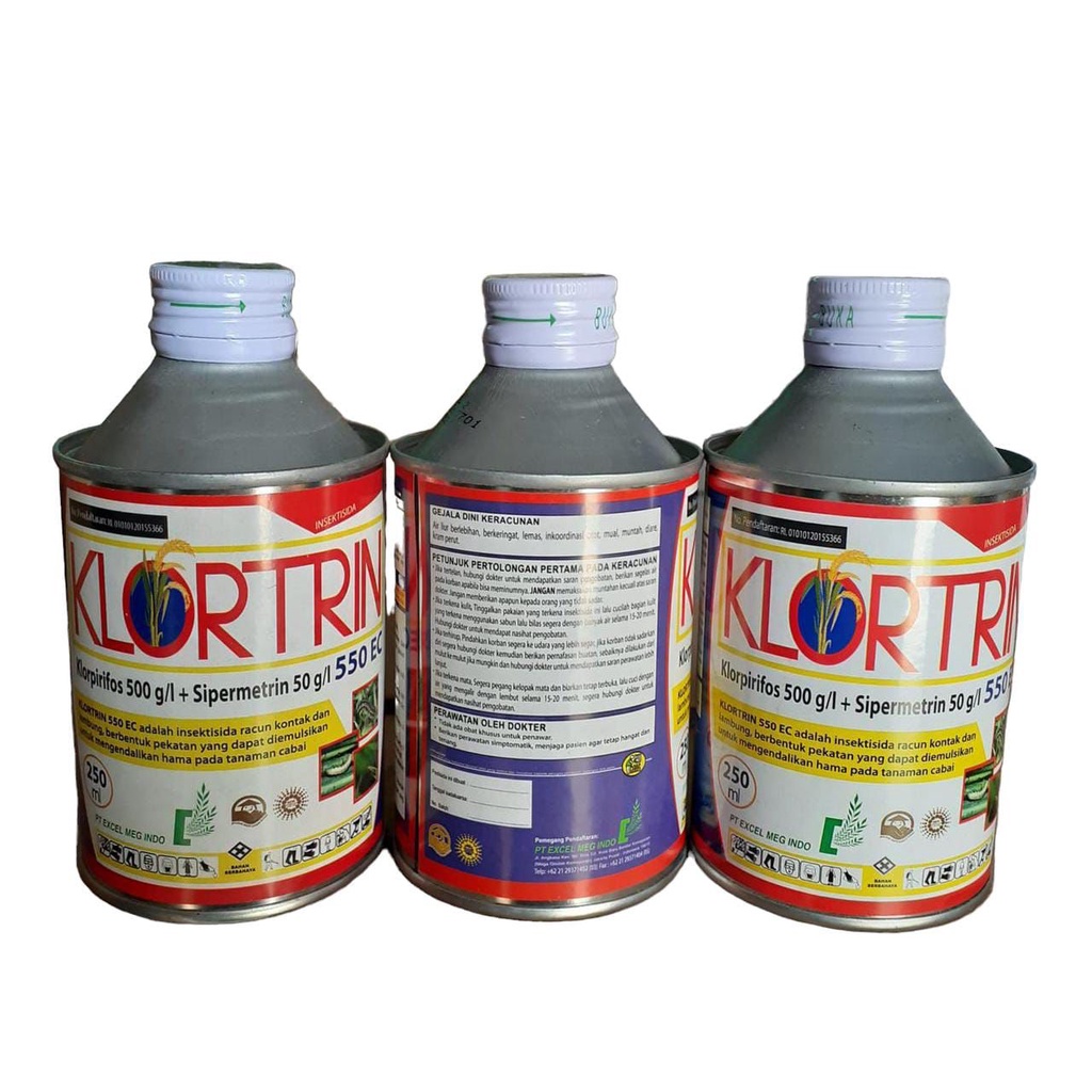 Insektisida Hama Ulat Klortrin 550 EC 250ml Klorpirifos 500 g/l + Sipermetrin 50 g/l