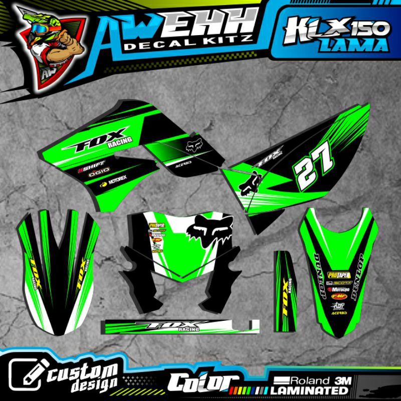 DECAL KLX LAMA DTRACKER LAMA KLX S KLX L HIJAU CUSTOM