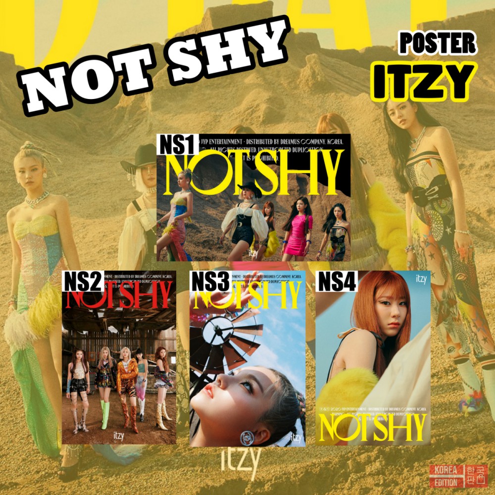 Poster ITZY NOT SHY Yeji Ryujin Lia Yuna Chaeryeong KPOP