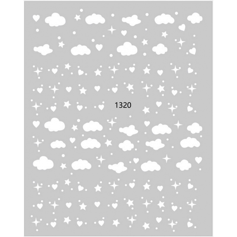 (Dreamy Cloud Twinkling Star) 1 Lembar / Pak Stiker Kuku Foil Transfer Air Untuk Nail Art / Manicure Diy