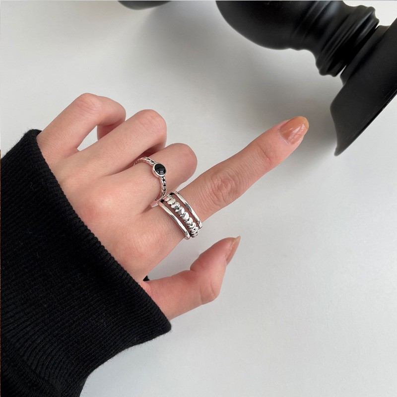 Hollow Love Two-piece Ring Accessories Retro Simple Adjustable