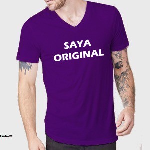 KAOS PRIA SAYA ORIGINAL / KAOS PRIA VNECK/ KAOS PRIA
