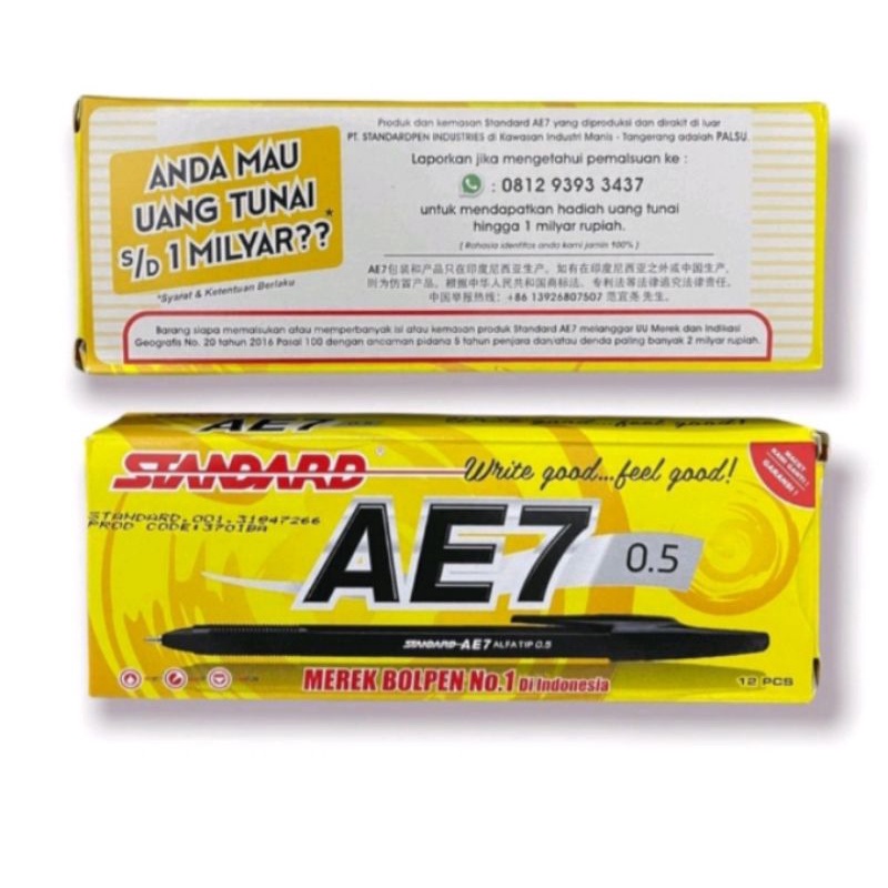 

pulpen STANDARD AE7 1pak ISI 12pcs