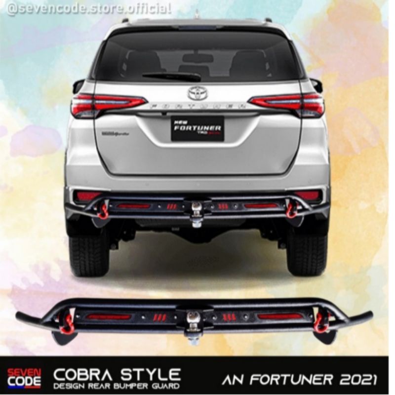 towing belakang cobra sevencode Fortuner 2021 rearbar cobra style
