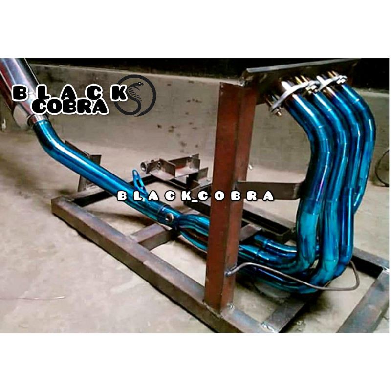 Header kawasaki ZX25R Full Biru Header Only atau Pipa Lehernya Saja