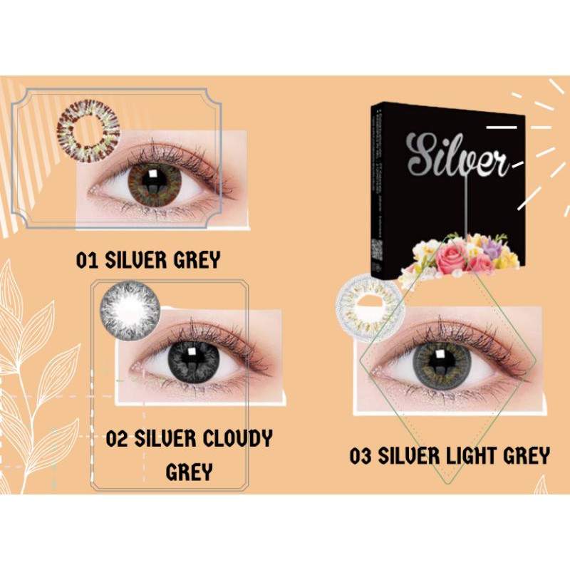 Softlens x2 Ice Silver & Gold/Softlens Warna X2 Ice Silver Gold/ Soflen Silver Gold Warna Normal