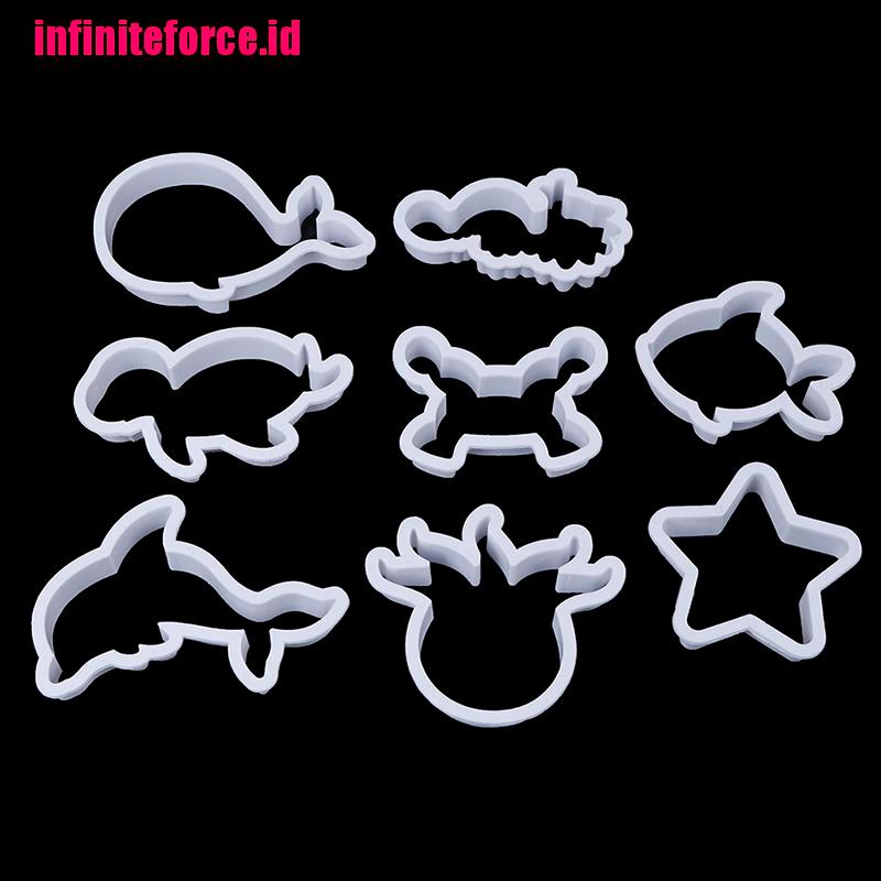 8pcs/set Sea Creatures Cookie Cutter Whale Dolphin Fondant Tool Biscuit Moulds