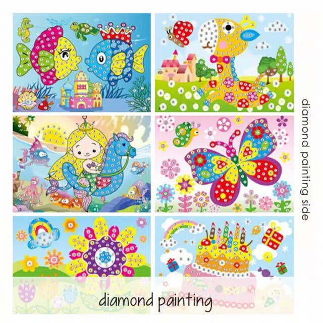 Big Diamond Painting Mainan Anak Stiker Manik Diamond-BELLA SHOP