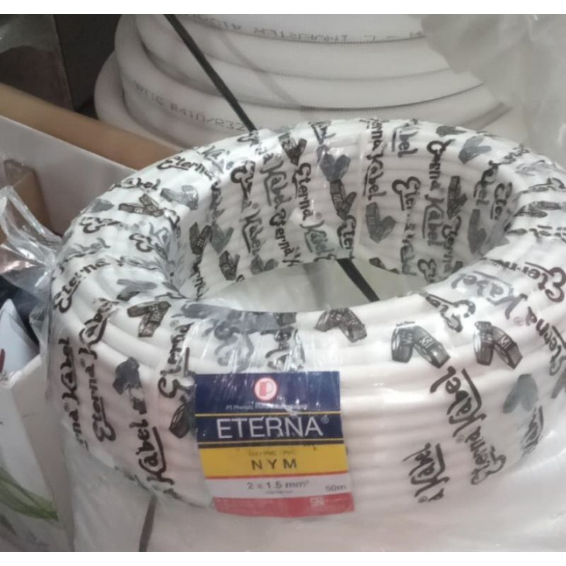 Kabel listrik 2 x 1.5 mm Eterna NYM 2x1.5 Meteran 2x1,5mm