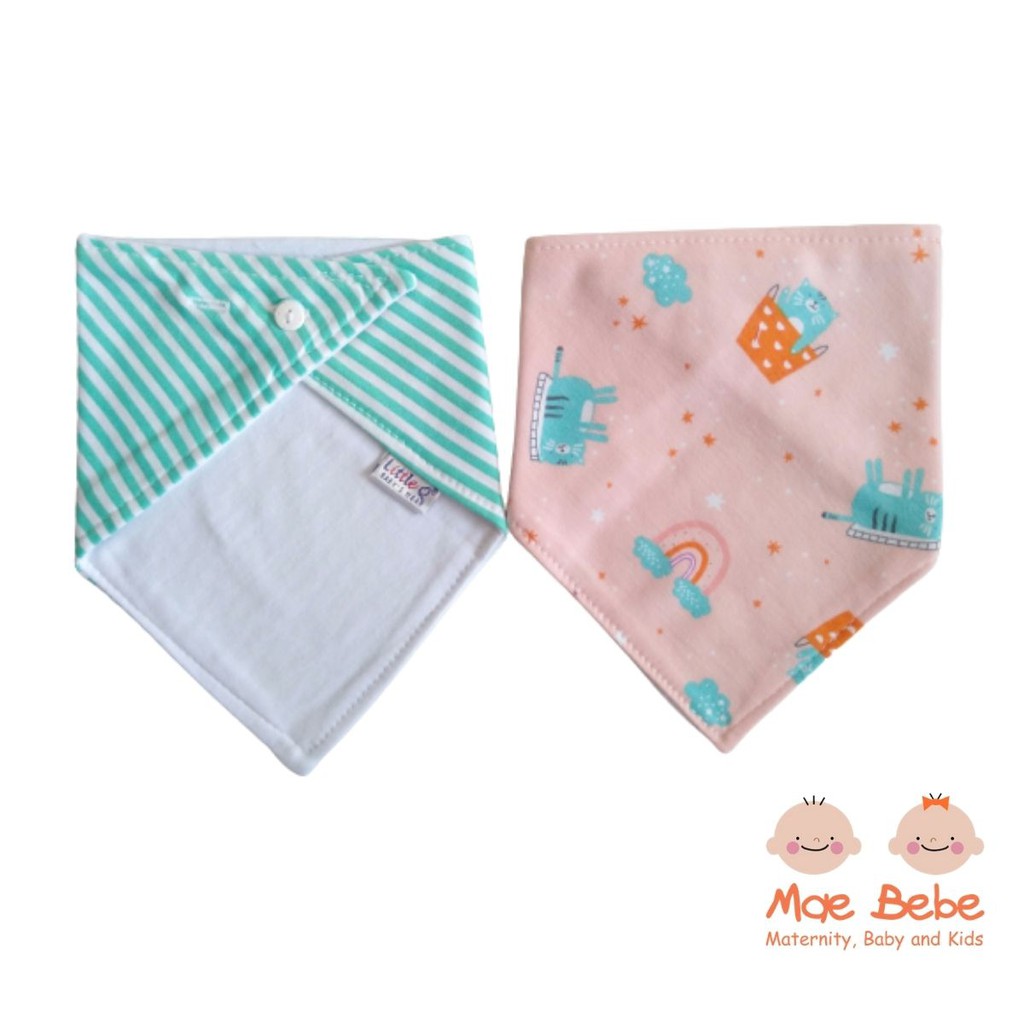 Little Q Slaber Segitiga Motif Celelmek Bayi Isi 2 Pcs