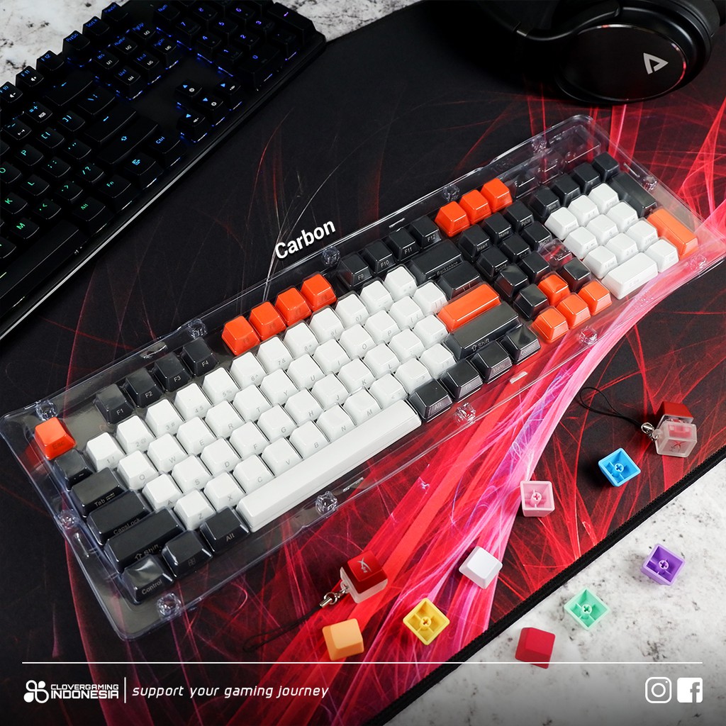 Keycaps CLV Mix Color Custom Laser Engraved Injection PBT Keyset 104