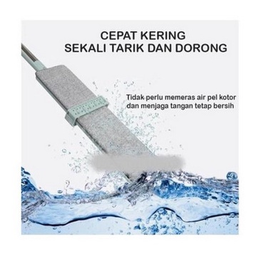 PROMO! Alat Pel Praktis Ultra Mop Briny Kain Alat Pembersih Lantai - Alat Pel Set Automatic Magic Mop Flat Microfiber with Bucket - Alat Pel Lantai Tarik Tanpa Peras Flat Mop - Alat Pel Lantai dengan Ember Pencuci dan Pengering Praktis