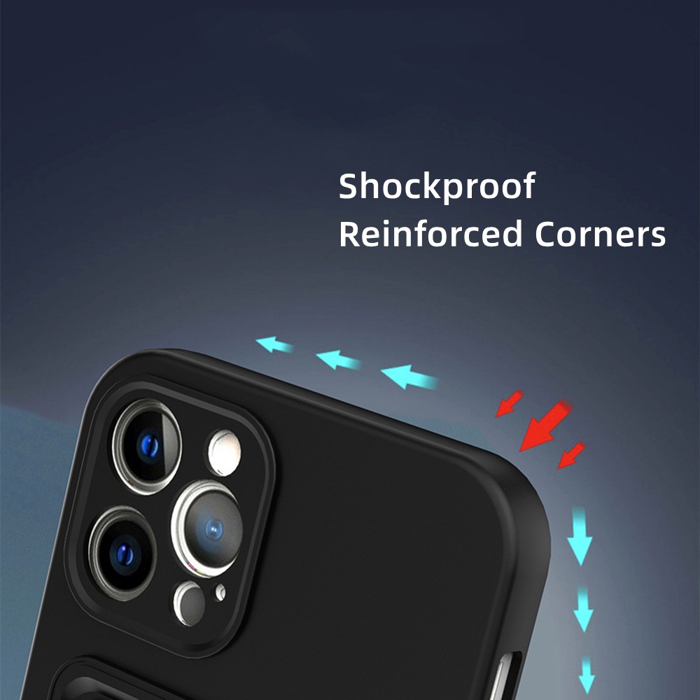 Soft Case Silikon Shockproof Ultra Tipis Dengan Slot Kartu Untuk iphone 12pro / 12 / 12pro