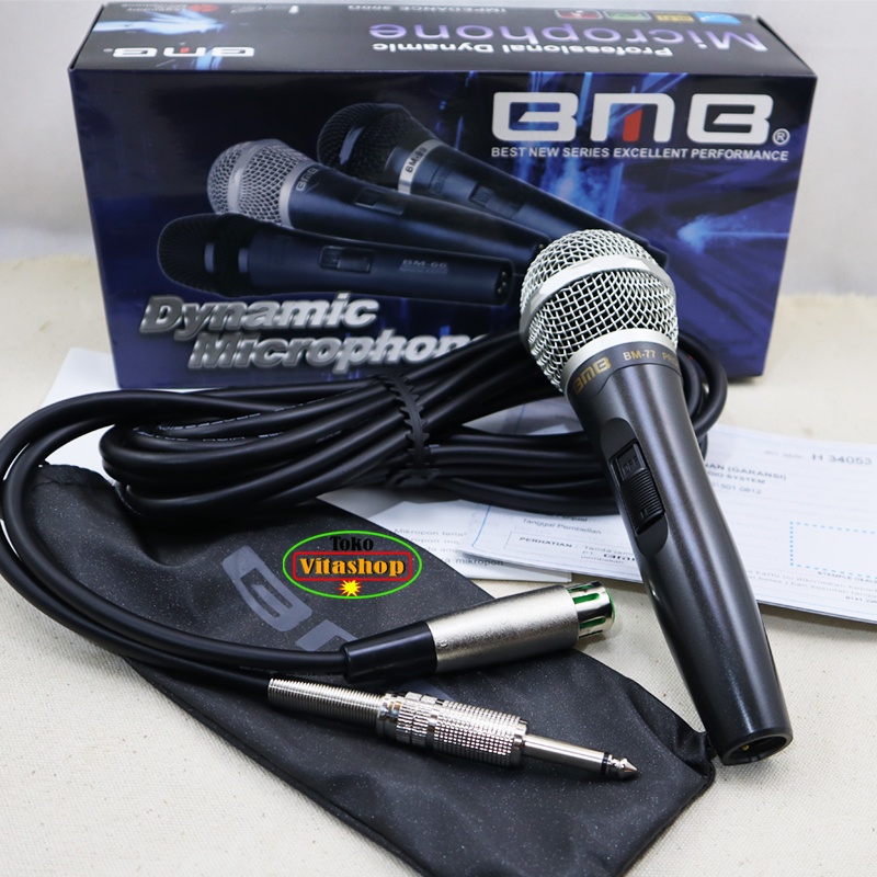 Mic Kabel BMB BM 77 Microphone Asli Original Mik Vocal Original BM-77