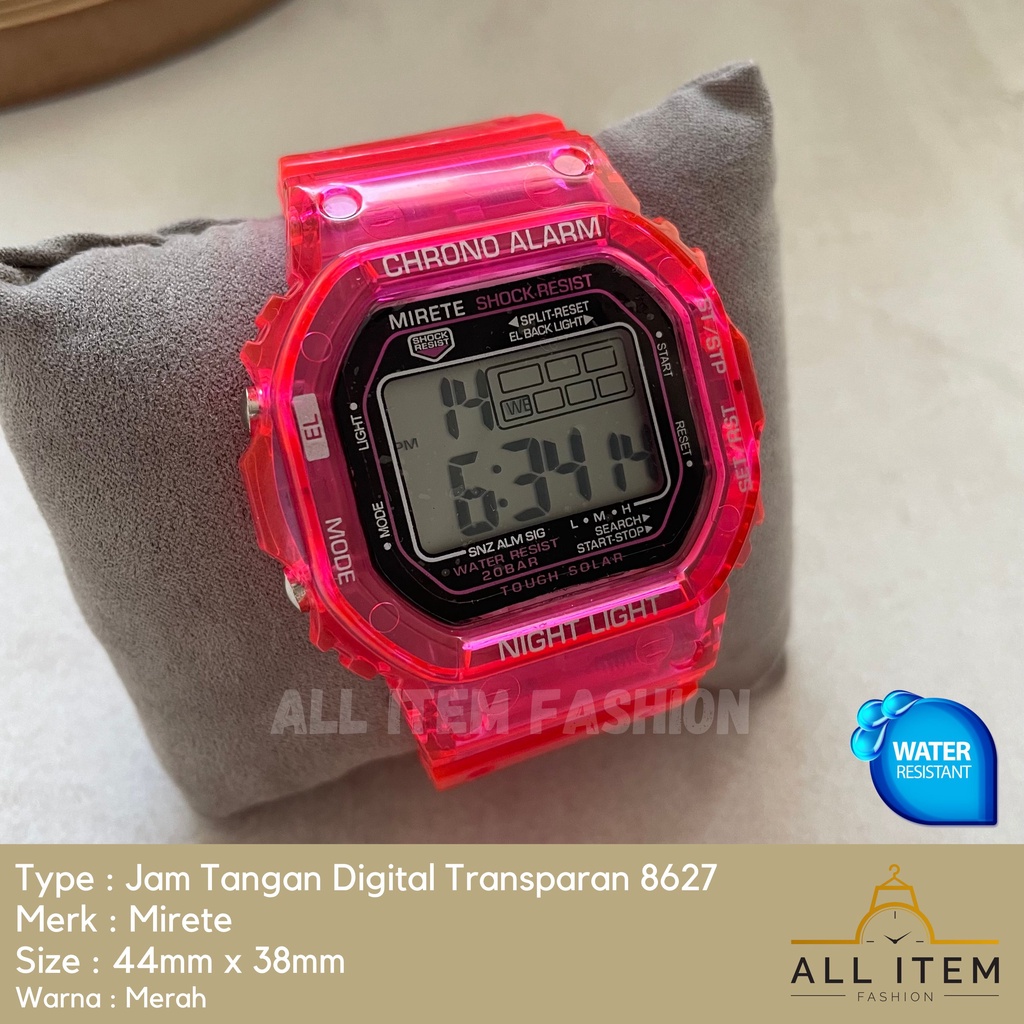 COD✅ Jam Tangan Digital Transparan Square Mirete 8627 / Sport Watch / Jam Fashion / Jam Persegi Model Korea