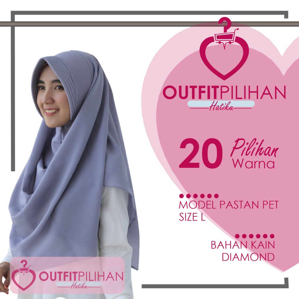 JILBAB INSTAN, PASHMINA MODEL PET UKURAN L - HIJAB SYARI