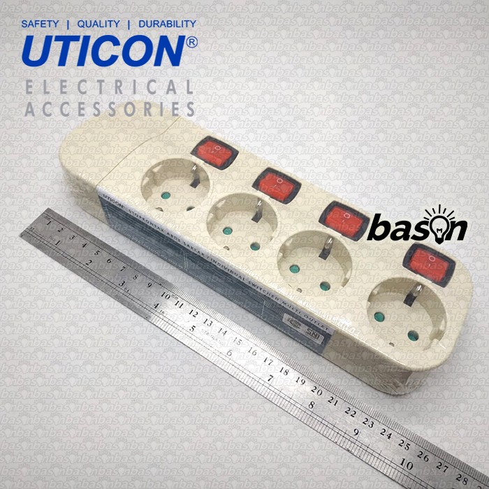 UTICON ST8482SN tanpa kabel - Stop Kontak + saklar pada setiap lubang