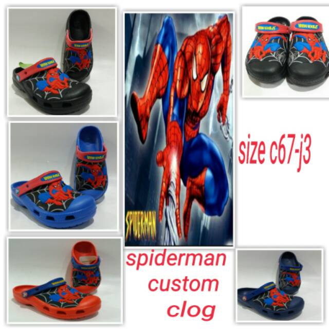 Sandal anak spiderman custom clog crocs