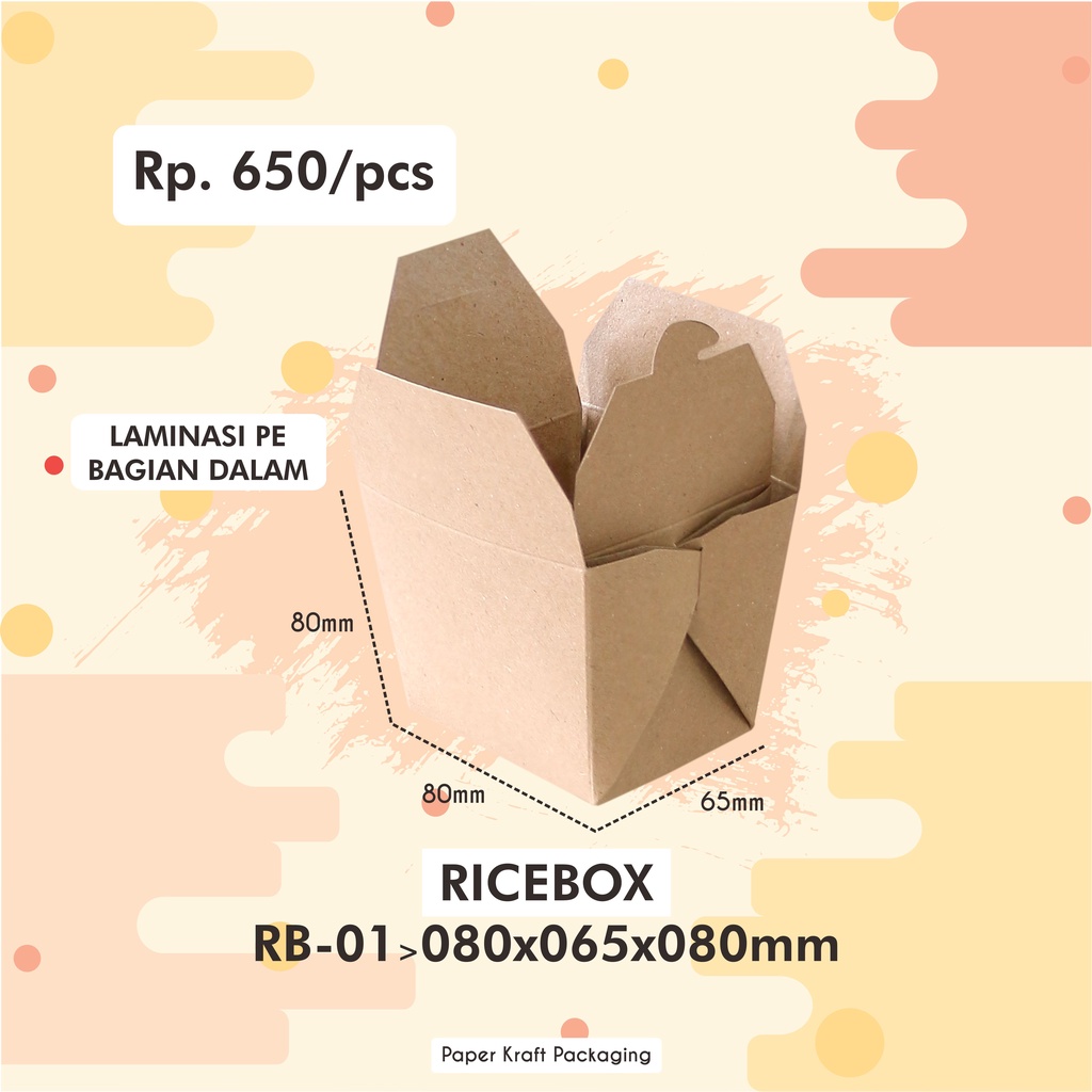 Ricebox uk.S Food Pail Dus Kemasan Kotak Nasi Packaging Laminasi