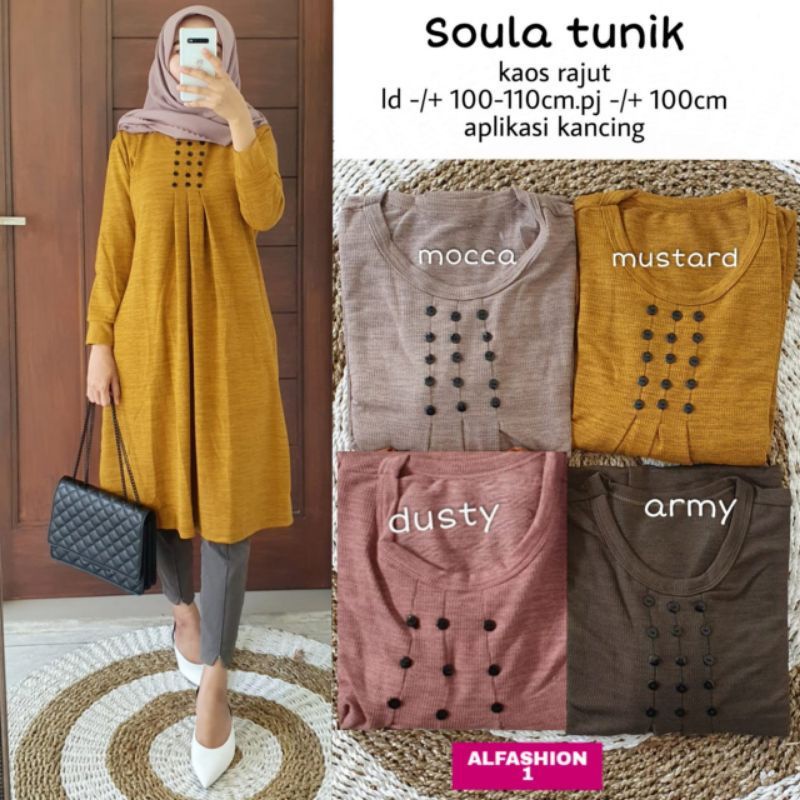 Soula Tunik - Tunik Knit Kaos Rajut LD100 melar / Lumina Tunik / R.4 -  255-6036