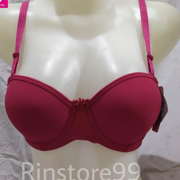 ✷ Bra Setengah Cup Kawat Scalen - Cream tua, 36A ❃