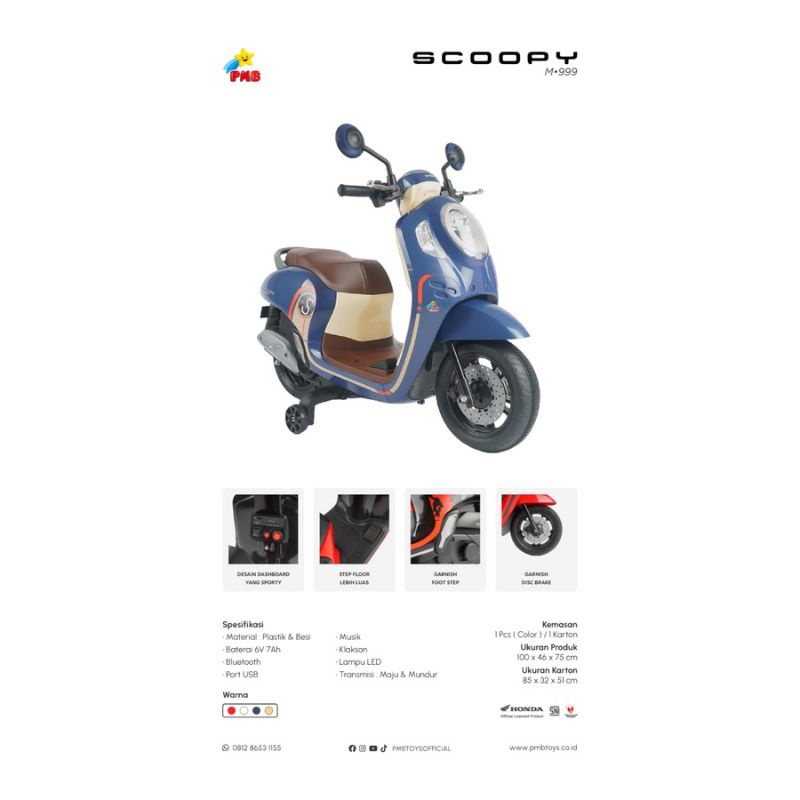 MOTOR AKI SCOOPY PMB M-999 AKI 6 VOLT - MOTOR AKI ANAK