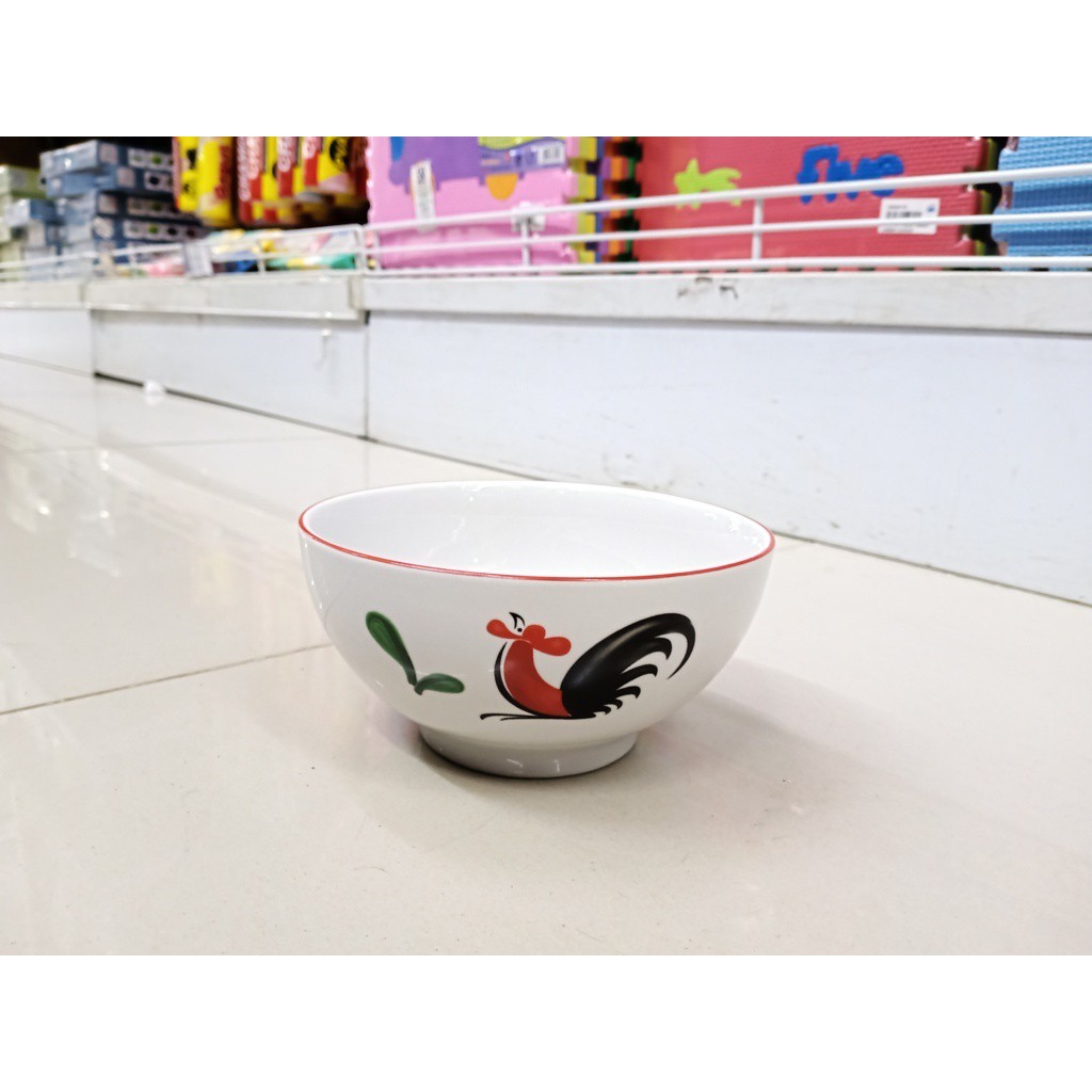 Kopin - Mangkok Mangkuk Keramik Porcelain Bowl Kopin Ayam Jago 4&quot; 4 Inch 4 Inci KPQ 4RB