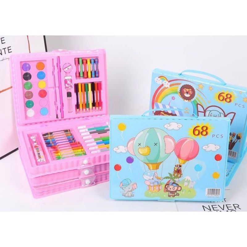 

MN - Crayon Krayon Art Set Isi 68 Pcs Pensil Warna Warni Set 68 in 1 Crayon Komplit Alat Lukis dan Menggambar Lengkap Set 68-Pcs 68pcs