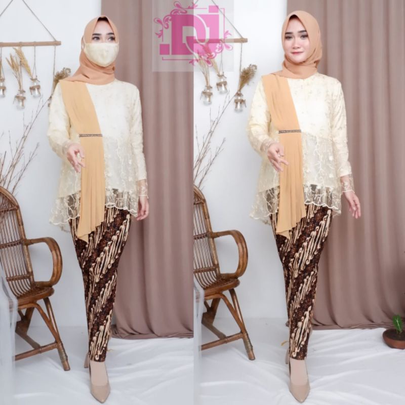 IndahKebaya | SET KEBAYA SELENDANG TILLE MODERN / AURORA CERUTTI / BLOUSE MAYANG / PESTA / WISUDA