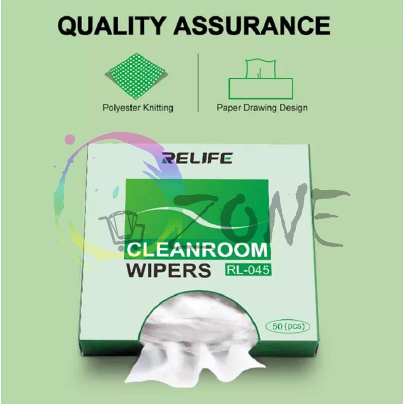 KAIN PEMBERSIH DEBU KOMPONEN ANTISTATIK CLEANROOM WIPERS RELIFE RL-045