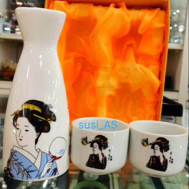Teko jepang keramik /teko set sake /pajangan jepang /hiasan / teko sake jepang keramik