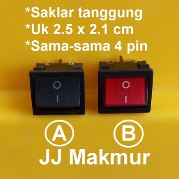 Saklar Manual ON OFF 4kaki uk Tanggung or Sedang - Switch Push Button 4pin