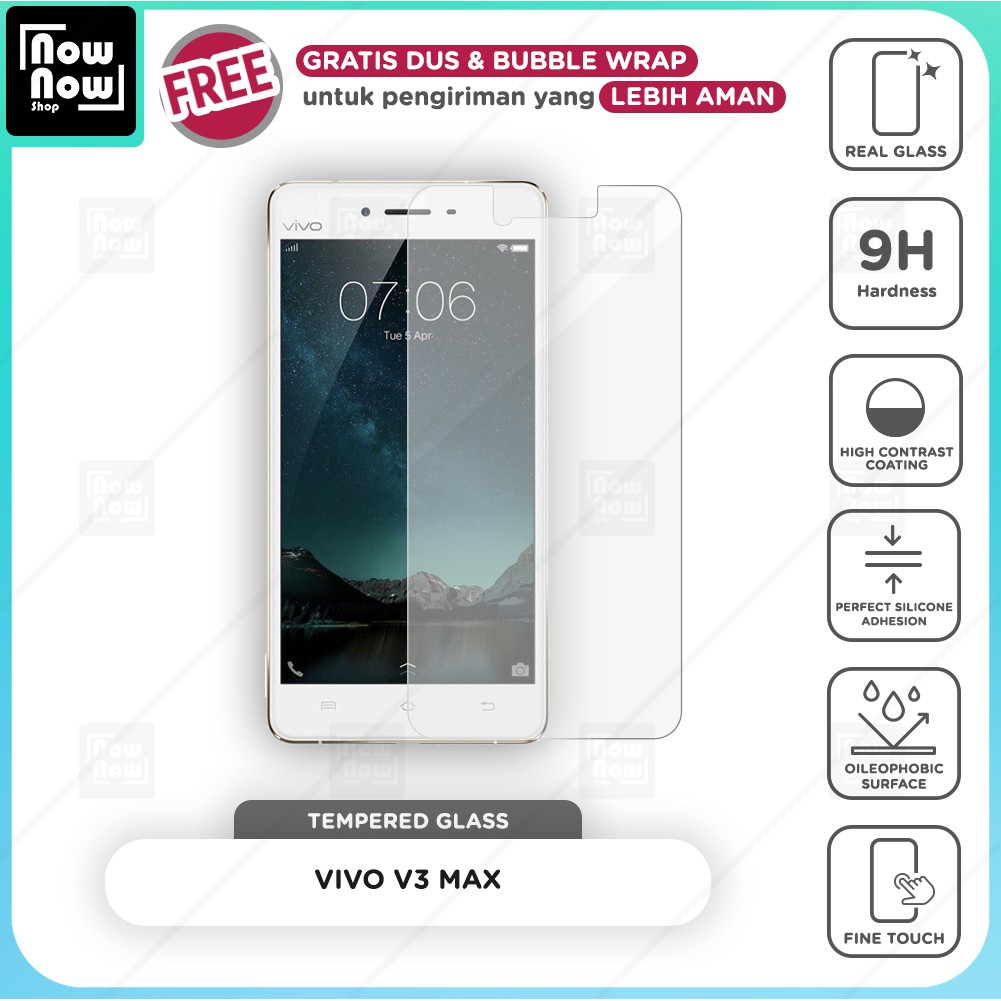 Tempered Glass Anti Gores Vivo V3 Max Screen Guard Protector 9H Kaca Temperglass