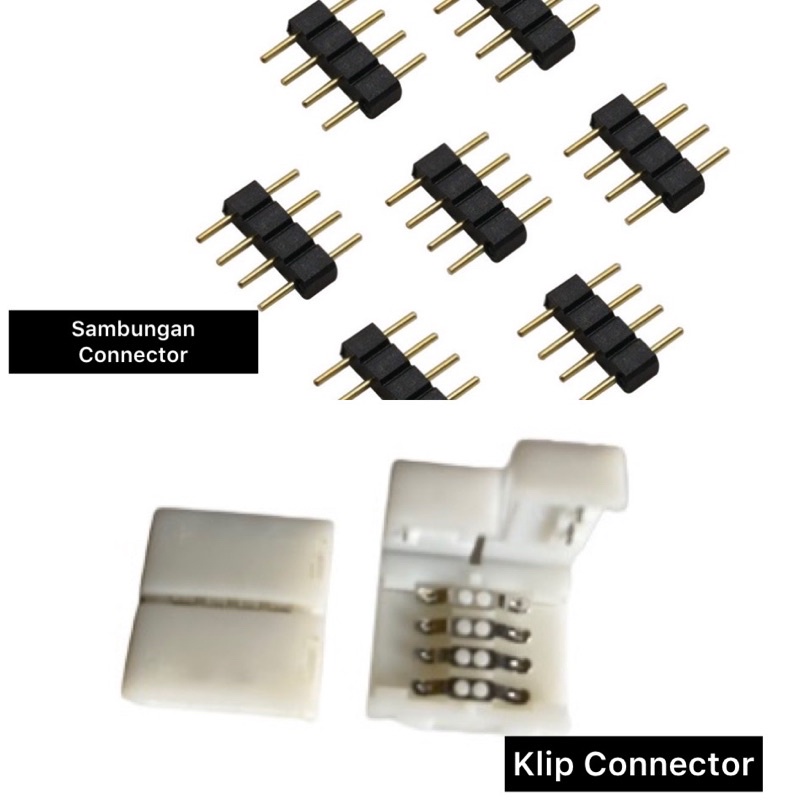 Connector sambungan Led Strip Konektor 4 Pin RGB LED untuk Konektor 3528 2835 5050 warna RGB RGBW
