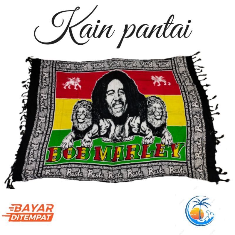 Kain Bali/Kain pantai /sarung Bali Motif Bob Marley Standart