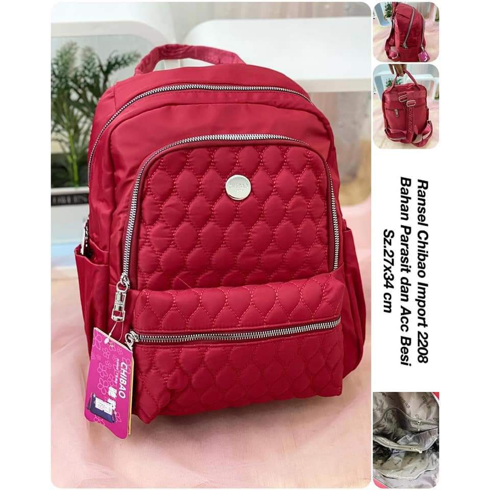 Tas Ransel Wanita Chibao 2208-8 size 35x27x12 cm. TAS RANSEL WANITA TAS CHIBAO RANSEL BEST SELLER.!!