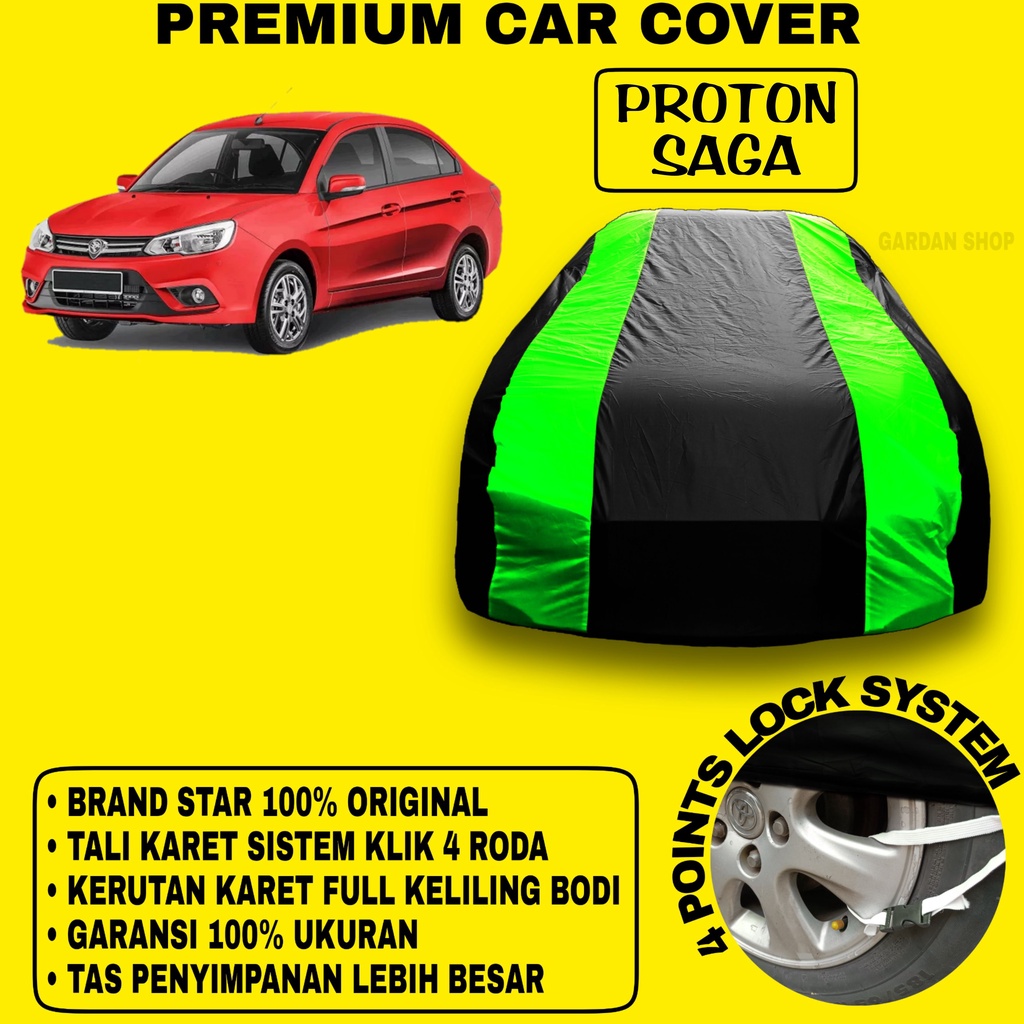 Body Cover PROTON SAGA Sarung Strip HIJAU Penutup Pelindung Bodi Mobil Proton Saga PREMIUM