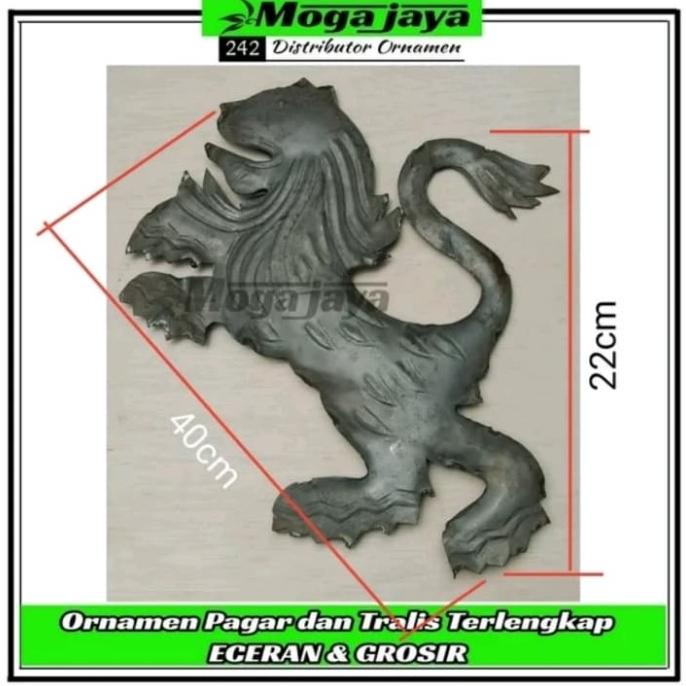 ornamen pagar besi tempa model singa