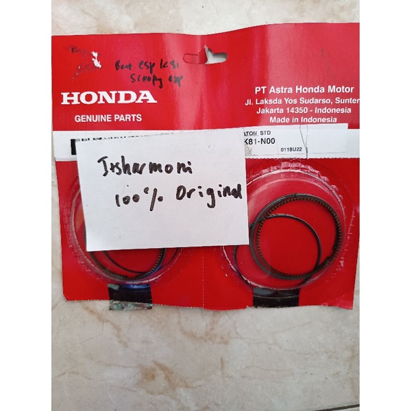 Ring Piston STD Beat Esp K81 Scoopy eSP K93 ORI AHM 13011K81N00