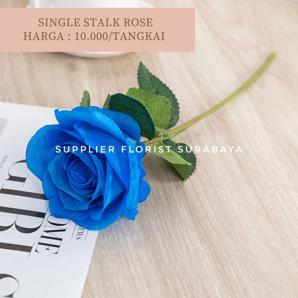 SINGLE STALK ROSE BUNGA PALSU ARTIFICIAL FLOWER MAWAR PREMIUM